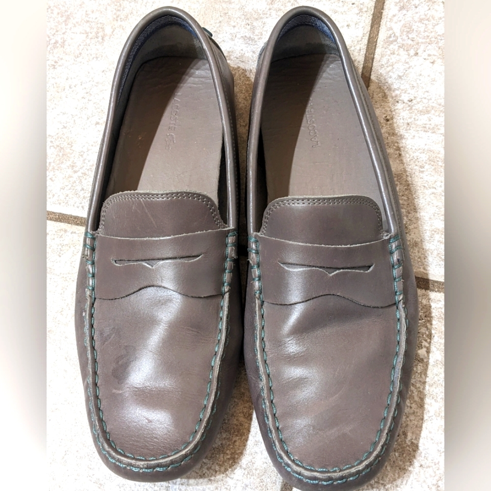 Lacoste  Men shoes. Gray and green stitching. Size 11